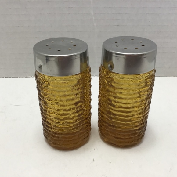Vintage Amber Glass Soreno Salt and Pepper Shakers made by Anchor Hocking Glass - Picture 3 of 7